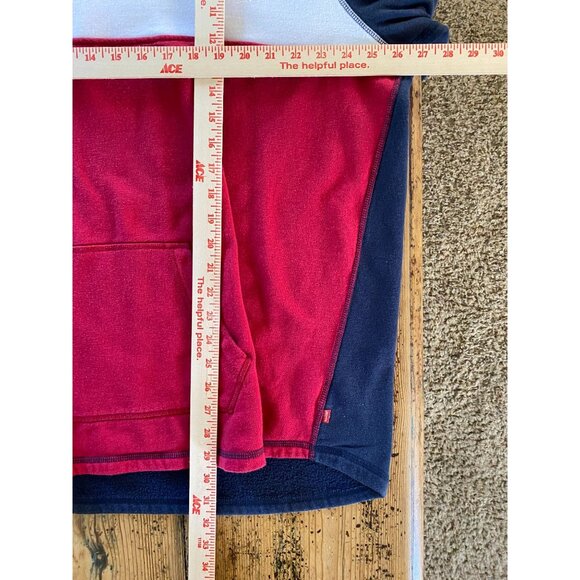 Levis Mens Pullover Hoodie Colorblock Red White Blue 3XL Logo Sweatshirt Casual - Picture 6 of 6